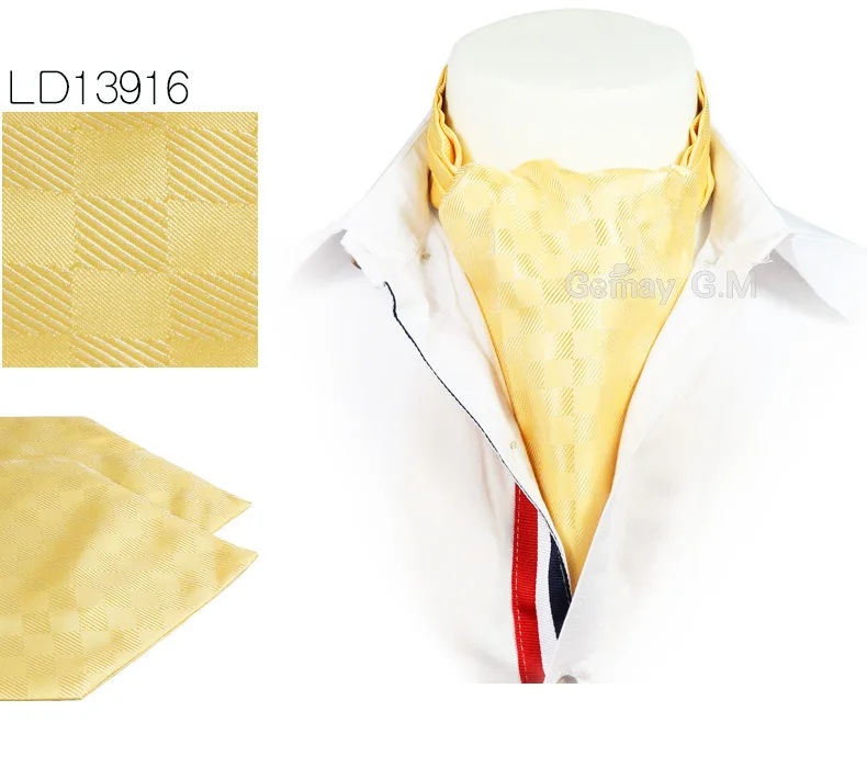 Men Vintage Wedding Ties Formal Cravat Ascot Scrunch Self British style Gentleman Polyester Neck Tie Luxury