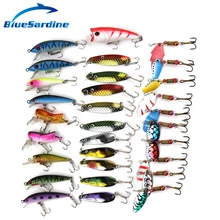 BlueSardine распродажа рыболовная приманка набор жесткая приманка ложка Спиннер Гольян Crank для рыбалки пластик 30 шт. рыболовные снасти