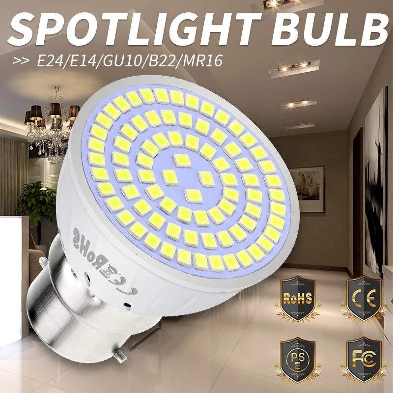 

MR16 Spotlight Bulb E27 Led Lamp E14 Bombillas GU10 Spot Light Bulb gu5.3 Corn Bulb Led 220V B22 48 60 80Leds Ampoule SMD 2835