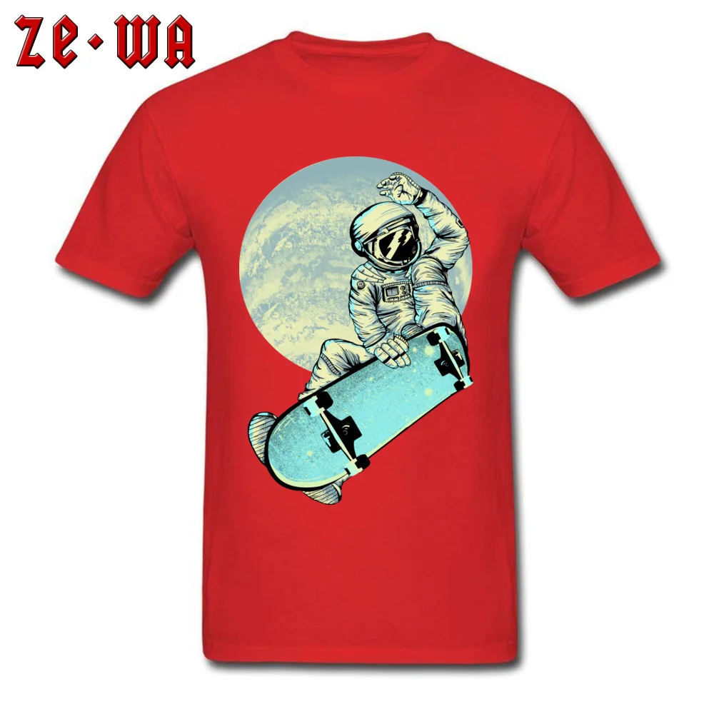 Family SpaceBoarding skateboard Round Neck T-shirts ostern Day T Shirt Short Sleeve for Men Special 100% Cotton Funny T Shirts SpaceBoarding skateboard red