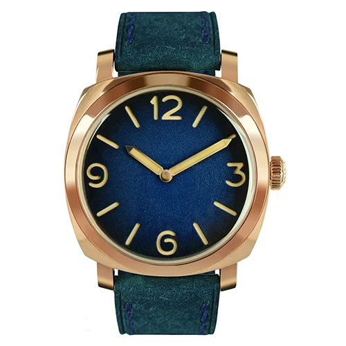 Сан Мартин винтажные оловянные бронзовые часы автоматические часы наручные часы для дайвинга 100 м водонепроницаемые светящиеся стрелки Relojes Hombre - Цвет: ETA Arabic Blue
