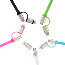 1M 2 in 1 micro USB +Connector Charger Adapter Cable for iPhone 5 5S 6 6S Samsung LG HTC Android Phone Charger Wire