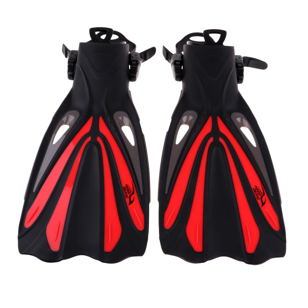 2019 MagiDeal Snorkeling Fins Scuba Diving Fins Adjustable Adult Swim Speed Fins Adjustable Fins Diving Fins Flippers