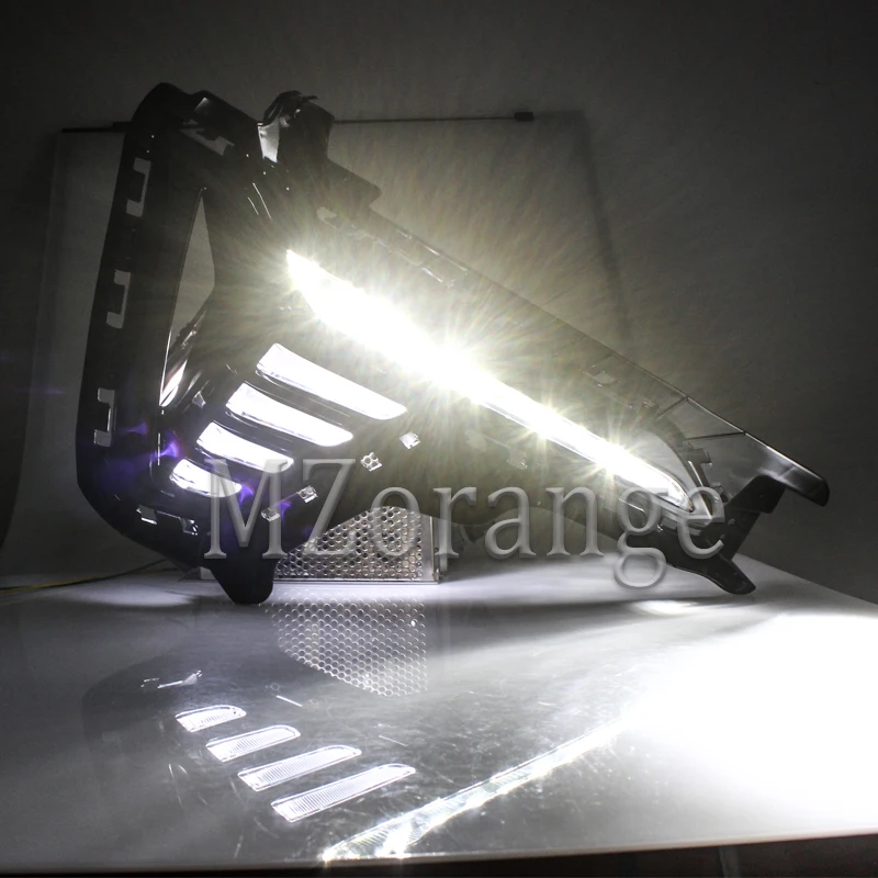 Best for Hyundai Sonata 2018 LED DRL headlight fog lights Daytime Running Lights Fog Lamps cover headlights 2pcs day light fog light 6