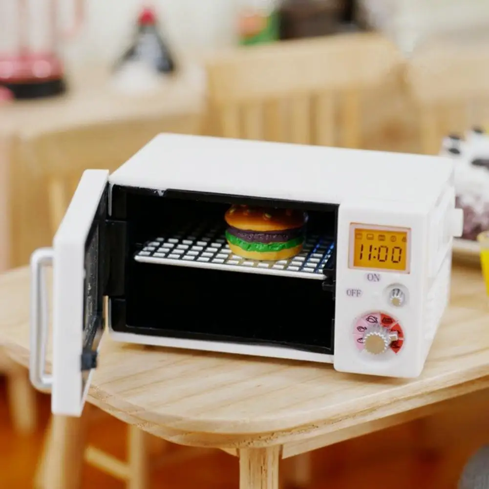 

Mini White Microwave Oven with Light Furniture Toy for 1:12 Doll House