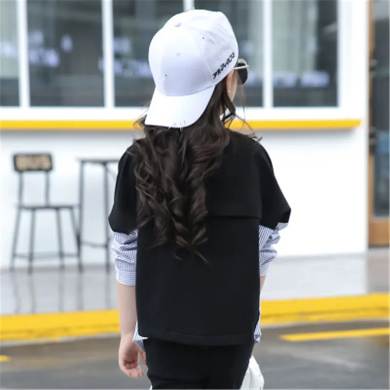 Teenage Kids Shirts For Girls Tops Cotton Striped Girls Blouses Spring Autumn Students School Uniforms 4 5 7 9 11 12 13 14 Years