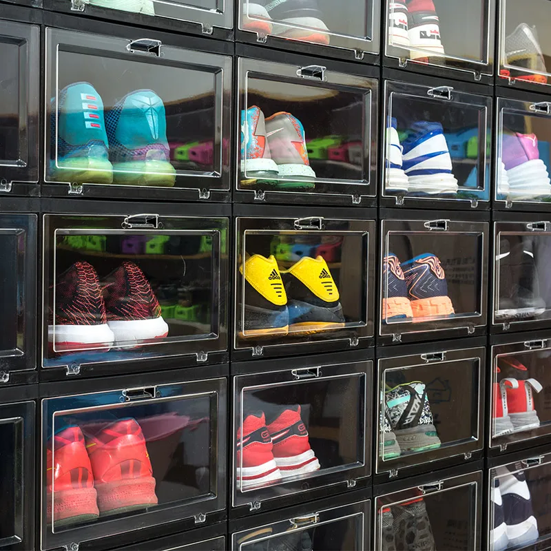 

Anti Oxidation Plastic Sneaker Collection Erect Display Shoe Cabinet Super Heavy Thick Material High Grade Transparent Shoe Box