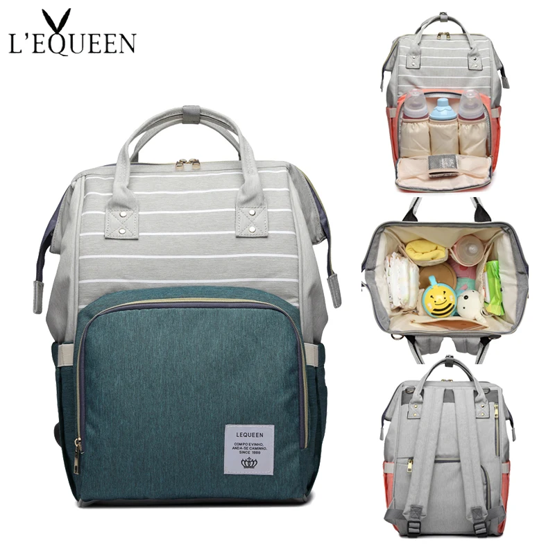 

Fashion Mummy Striped Maternity Nappy Bag Large Capacity Baby Bag Bolsa Maternidade Designer Nursing Bag For Baby Backpack