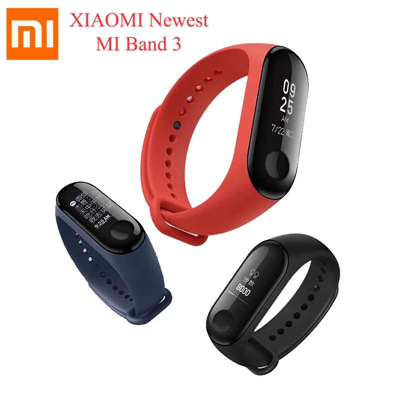 

Original Xiaomi Mi Band 3 Global Version Waterproof Smart Bracelet 0.78 inch OLED Message Caller ID Smart Push Message miband 3
