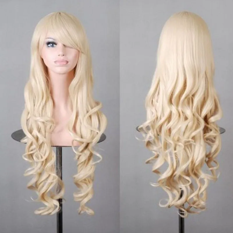 Fashion Lolita Milk Golden 80cm Long High Quality Brazilian Women's Party Cosplay Full Wig