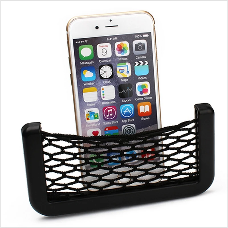 Car Net Bag Car Organizer Nets 15X8cm Automotive Pockets With Adhesive Visor Car Bag Storage For Tools Mobile Phone