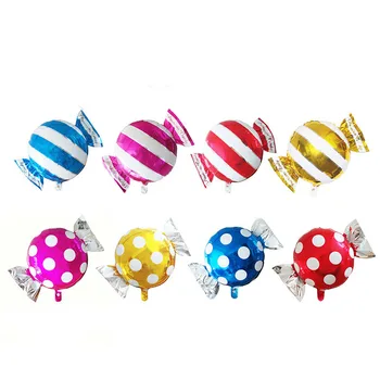 

10pcs 48*65cm Cute Stripe or Dot Candy Shape Foil Balloon Aluminum Kids Toy Gift Birthday Wedding Halloween Party Decoration