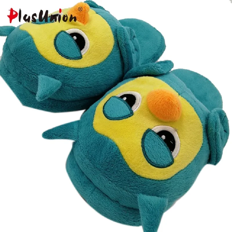 

cute flat indoor winter flock cartoon slippers unisex adult fluffy house warm home animal women cosplay bow plush mules shoes