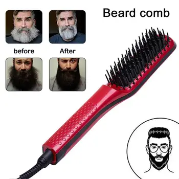 

Multi-Function Portable Heating Ceramic Beard Comb For Men Straighten Hair Curler Comb For Women With 6 Adjustable Temperatures