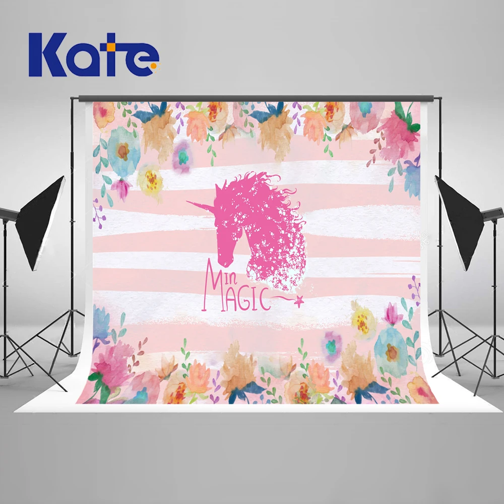 

Kate 7x5ft Birthday Photography Unicorn Party Theme Backdrop Pink Wall Photo Backgrounds Props for Customized Fond Studio