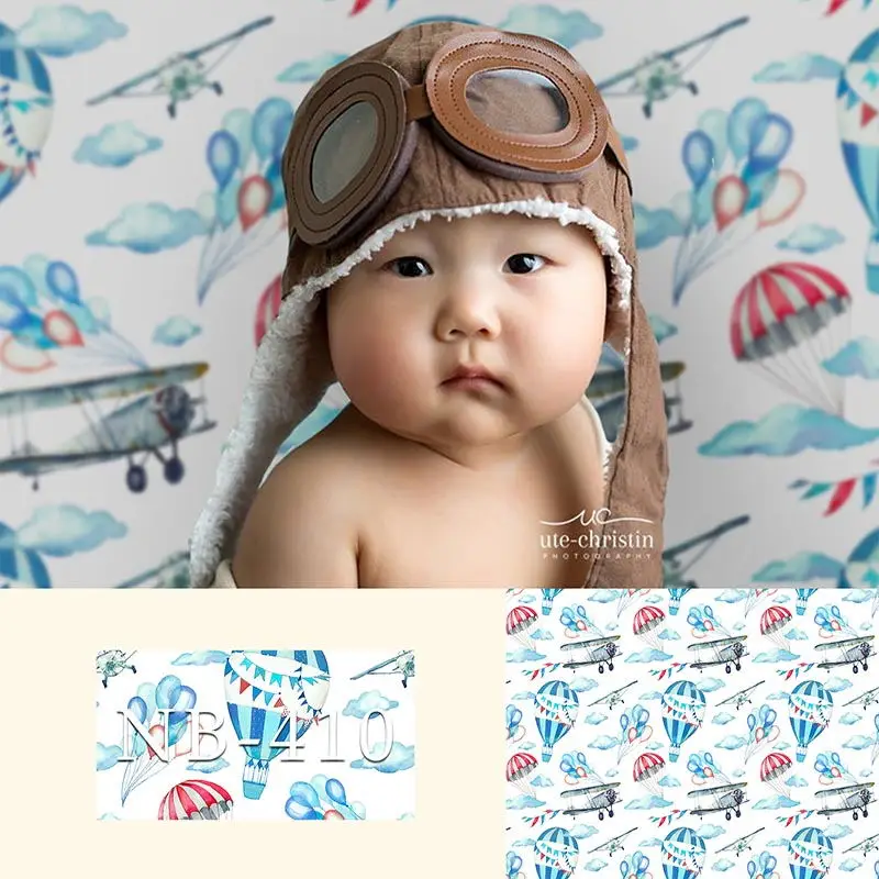 

Aircraft Hot Air Balloon Newborn Backdrop for Photography Baby Shower Birthday Party Photo Background Children Backdrops Studio