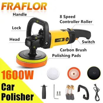 

220V High Speed Car Polisher 6 Variable Speed 1600W High Power Car-polisher For Car Paint Care Polishing Waxing Free Pad Bonnet