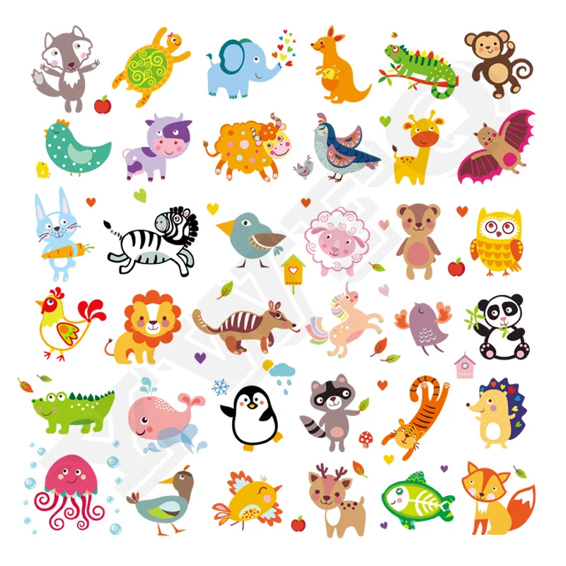 36PcsSet Cartoon Animal Patch Iron On Clothes A-Level Washable 2018 New Parches Ropa T-Shirt Diy Decoration Applique 1