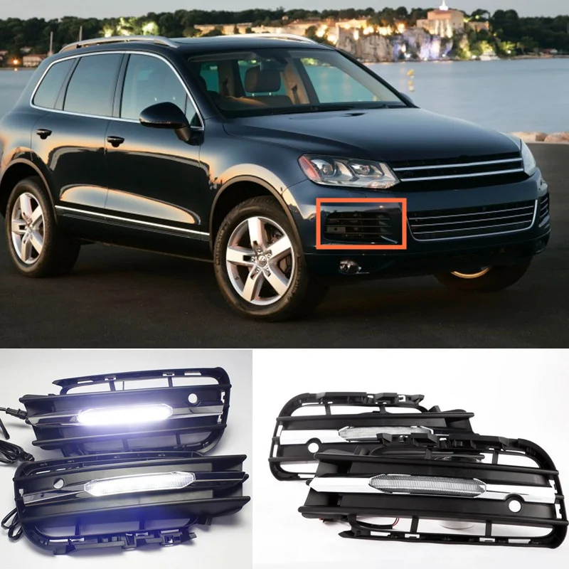 2 шт Белый Светодиодный дневной ходовой свет DRL для Volkswagen Touareg 2011- ab