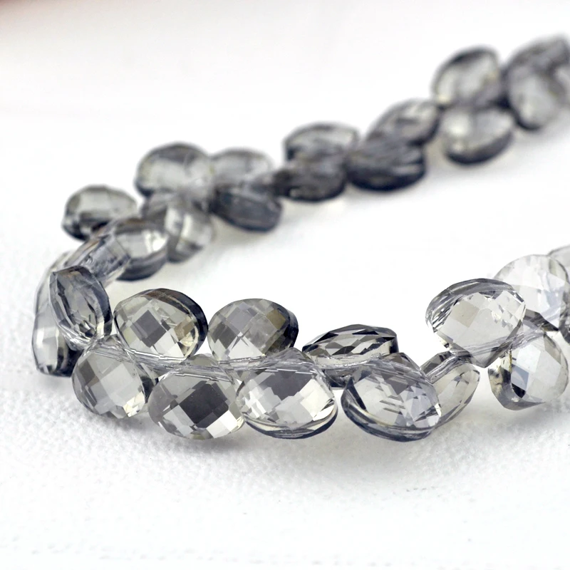490pcs 9x10mm Clear Grey Crystal Beads Crystal Faceted Beads for