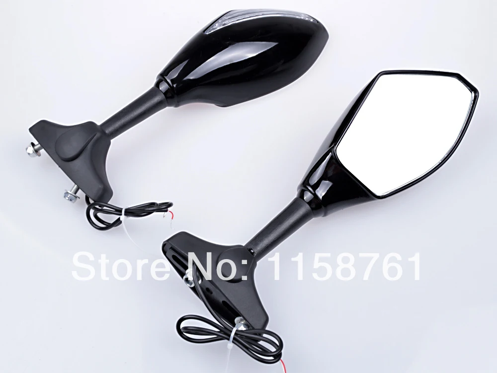 Black LED Turn Signals Integrated Mirrors for Yamaha FZ6R YZF FZ1 FZ6