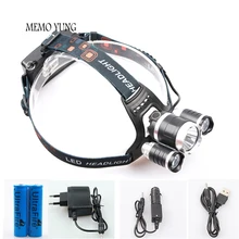 13000LM LED T6+2R5 Headlamp Headlight Head Lamp lighting Light Flashlight Torch Lantern Fishing+18650 battery+Car USB AC Charger