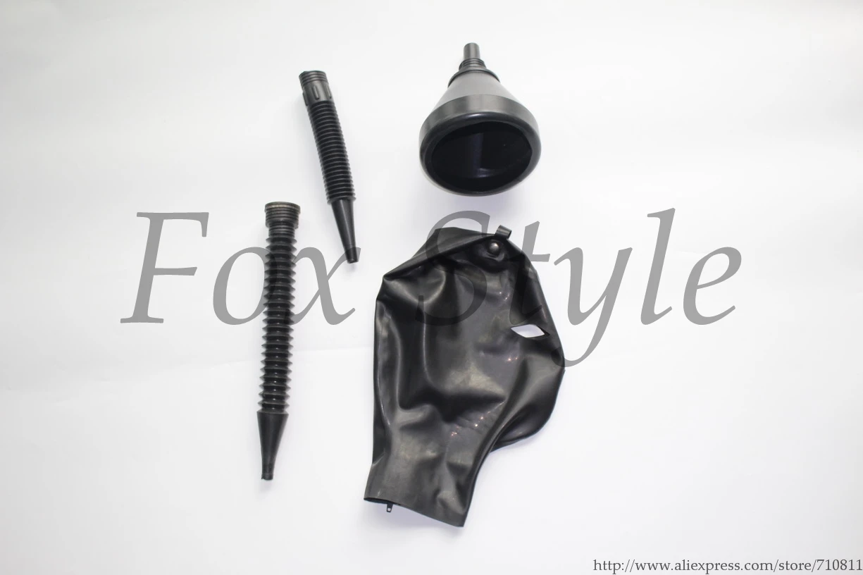 

new arrival rubber gummi mask latex hood devil training cos funnel SM latex headgear Hot Sale Adult products SEXY CLUB