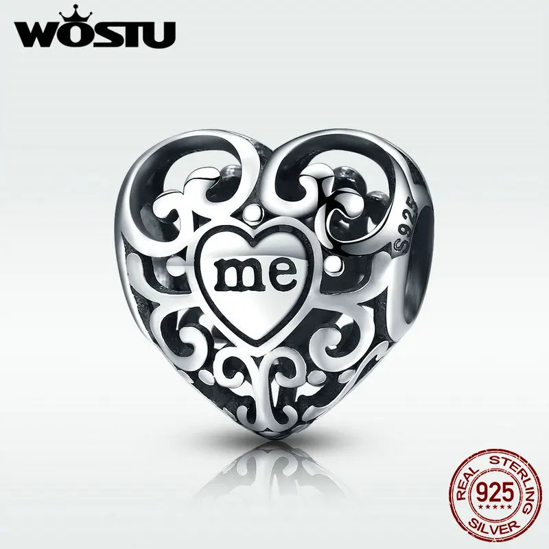 WOSTU New Arrival 925 Sterling Silver You & Me Love Together Beads Fit Original WST Charm Bracelet Jewelry Gift DXC145