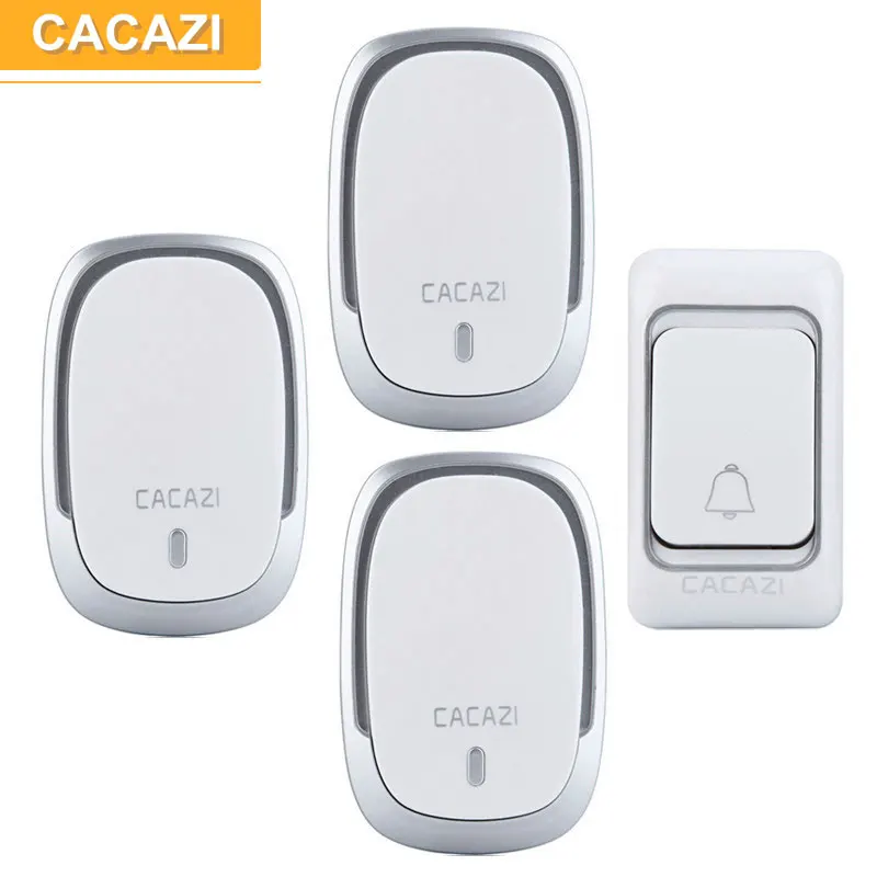 

CACAZI 1 Button + 3 Receivers 200m Home Remote Control 36 Song Waterproof DC Wireless Doorbell Smart home DoorBell Waterproof