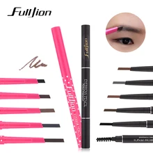 Fulljion автоматический черный карандаш для бровей, водостойкий натуральный стойкий косметический карандаш для бровей, усилитель красоты с кистью для макияжа