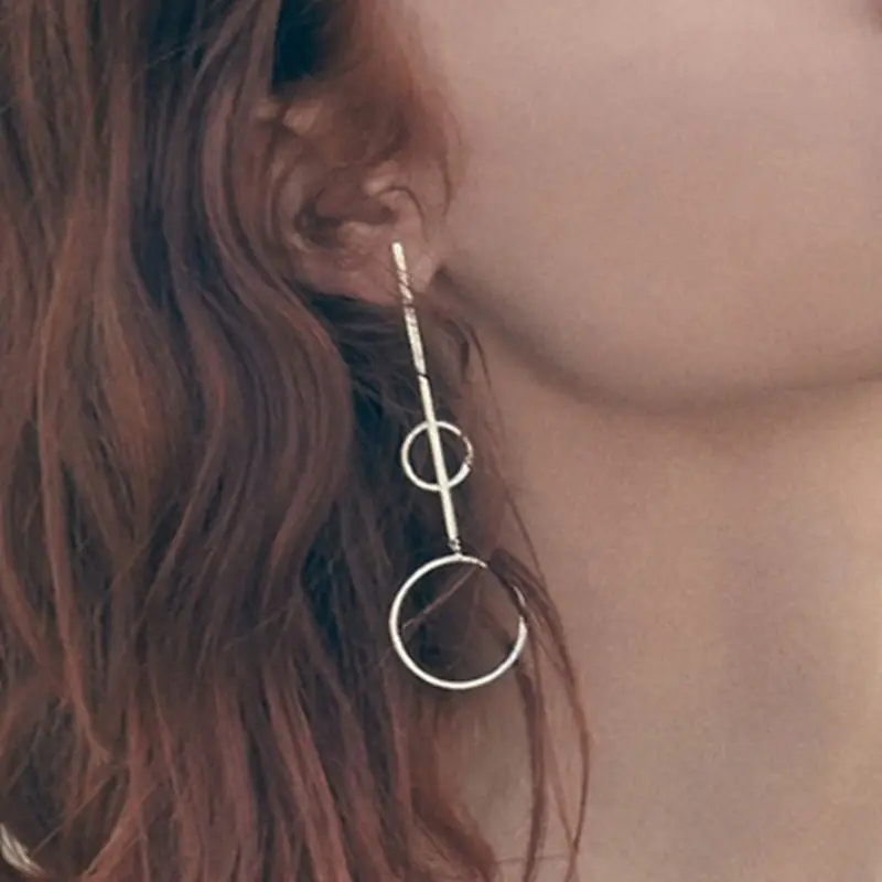 

2018 Popular Punk Style Asymmetrical Geometric Round Stud Earrings Gold Studs Direct Custom Pendientes Earrings For Women Brinco