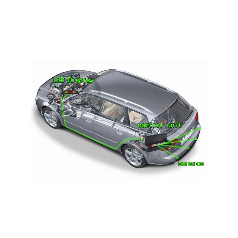 Car 4 Parking Sensors Kit Rear Backup Radar Parktronic System Reverse Assist Distance Detection Vehicle Buzzer Voice Alarm parking sensor kit,led parking sensor kit,parking sensor,car led parking sensor