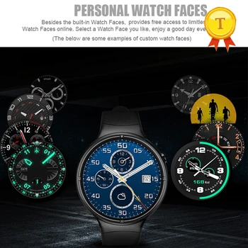 

round touch screen WiFi 3G GPS Android BT4.0 Smart Watch heart rate sports wristwatch sim phone watch man relojes smartwatch