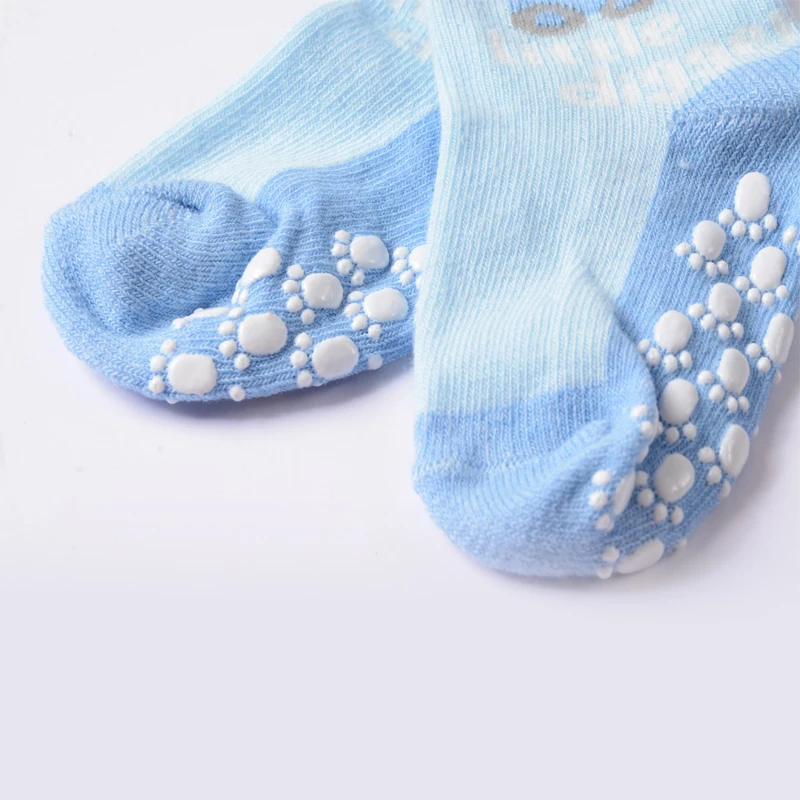 3 пары носков для малышей, мягкие хлопковые нескользящие носки с буквенным принтом для новорожденных мальчиков и девочек, носки для малышей