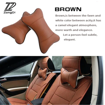 

ZD 2PCS For Alfa Romeo 159 BMW E46 E39 E36 E90 Audi A3 A6 C5 A4 B6 B8 Car Headrest Neck Pillow Leather Cushion Auto Accessories