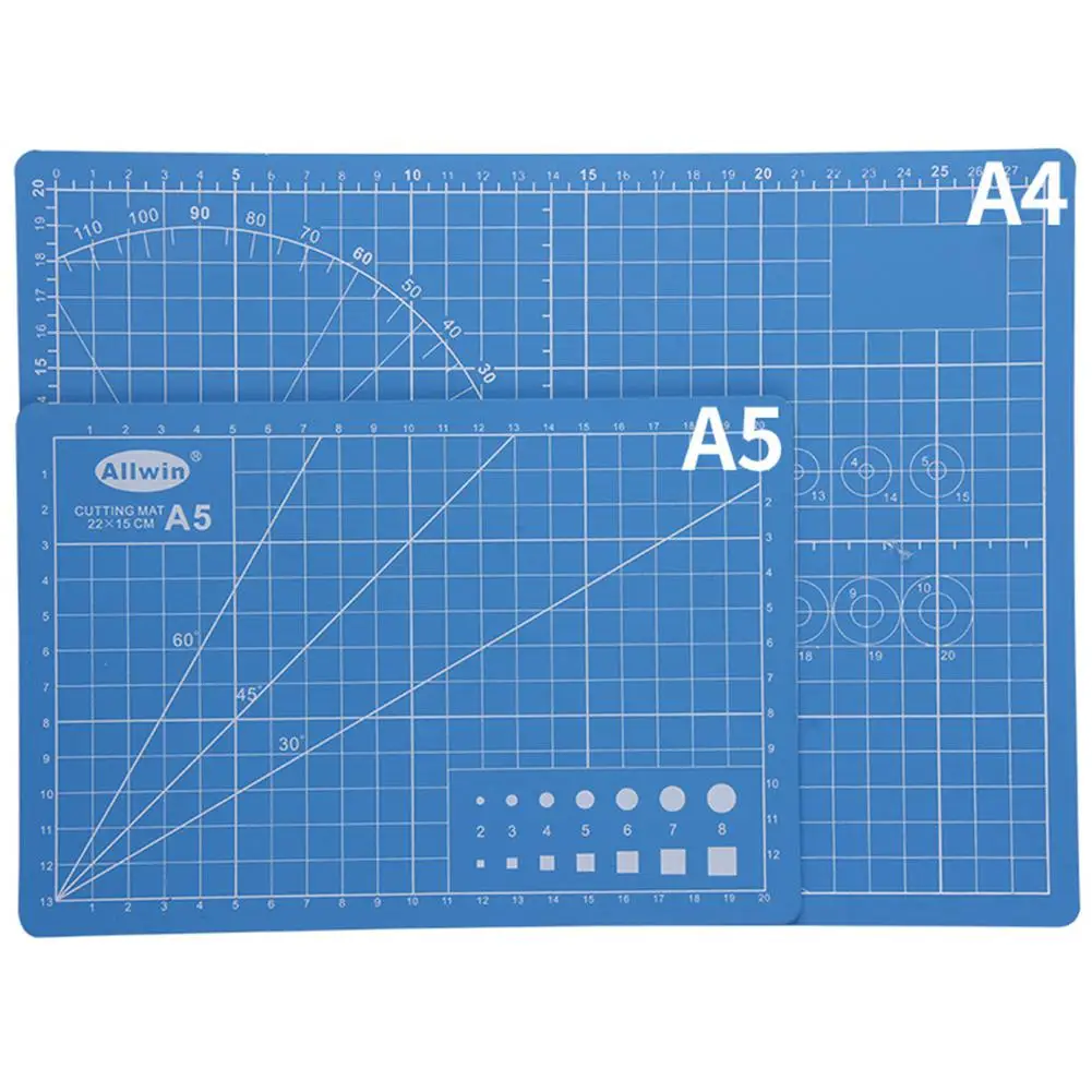 

Adeeing 1pc A5 sewing cutting mats Double-sided Plate design engraving cutting board mat handmade hand tools color random r20