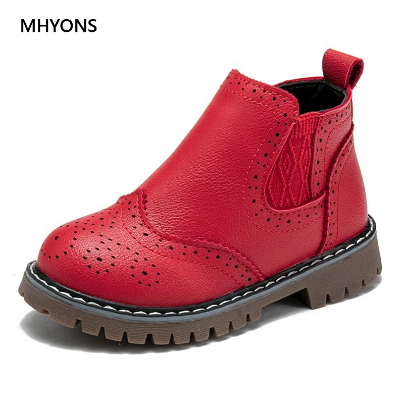 

MHYONS Spring Autumn 2019 Girls Pink Martin Boots Kids Shoes Girls Short Boots Waterproof Leather Boot Toddler Shoes Kid Sneaker