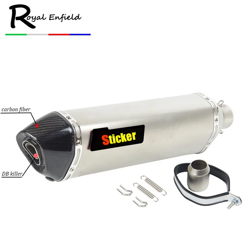 

Universal 51mm Motorcycle Exhaust Pipe carbon fiber Escape with DB Killer For Ninja300 FZ6N CB400 MT-09 Dirt Bike for akrapovic