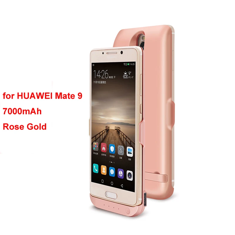 Аутентичный JLW 7000 mAh высокой емкости зарядное устройство чехол для Huawei Mate 9 внешний резервный аккумулятор клип перезаряжаемый чехол для телефона - Цвет: Rose Gold