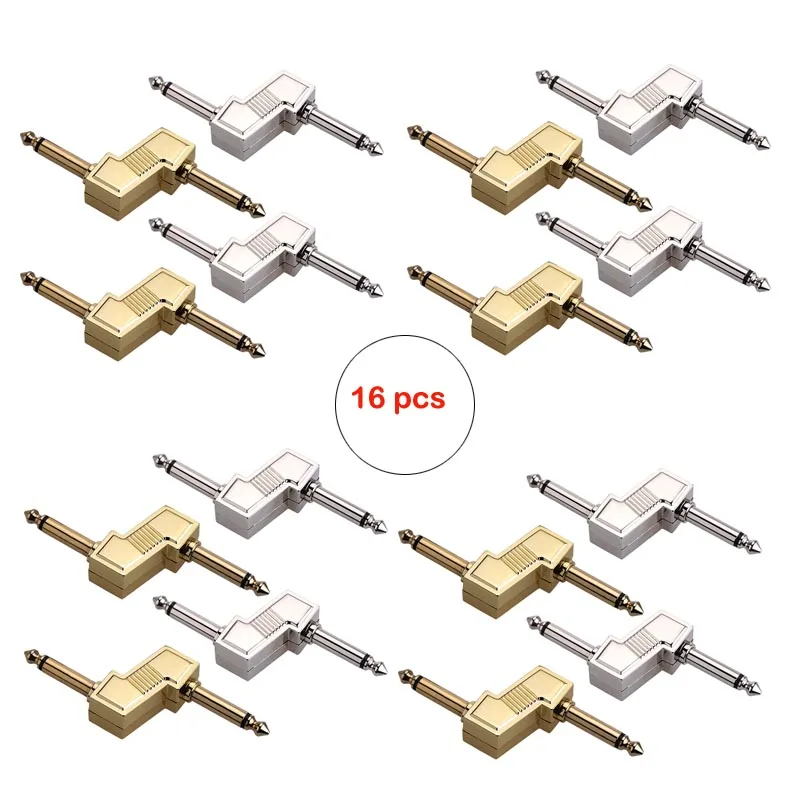 16 шт./лот аромат цинковый сплав Разъем для электрического Эффект педали 6,35 мм 1/4 "Plug Соединительный разъем Z Тип Аудио адаптеры