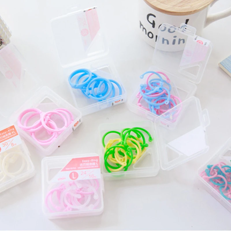 Colorful Plastic Circle Ring Clips DIY Albums Loose Leaf Book Binder Hoops Notebook Circle Ring Key Rings Office School Supplies