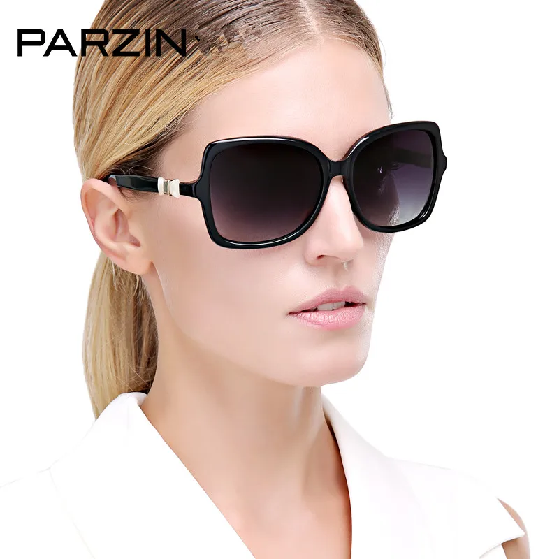 

Parzin Acetate Sunglasses Elegant Bow Polarized Sunglasses Women Female Sun Glasses For Driving Shades Black With Case 9291