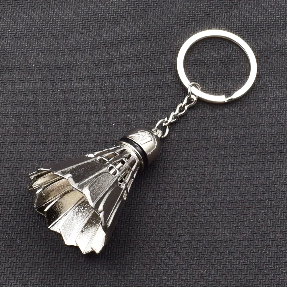 

ATOBABI Badminton Shape Car Keychain Zinc Alloy Sport Styling Key Ring For Car Unisex Birthday Present Trinket Pendant Ornament