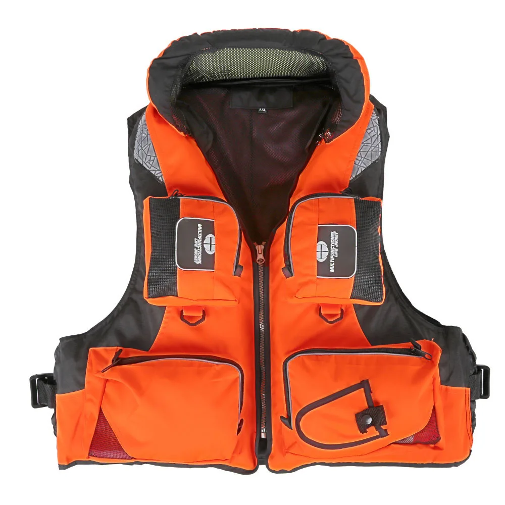 

Adult Polyester Swimming Life Jacket Professional Life Vest For Drifting Boating Survival Fishing Safety Jacket Water Sport Wear