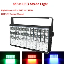 Stage Effect Lighting 48pcs LED RGB 3IN1 Light Projector Strobe Light DMX512 Sound For DJ Club Disco KTV Stage Party Show mini led home stage lighting scanner effect dmx512 200mw rgy laser projector with remote disco lights dj party stage light show