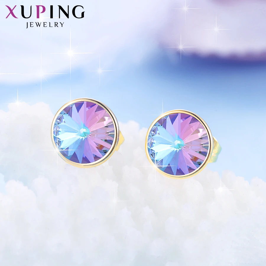 Xuping 8*8 мм серьги-гвоздики кристаллы от Swarovski простые элегантные украшения для женщин девочек вечерние подарки M80/M81-20396