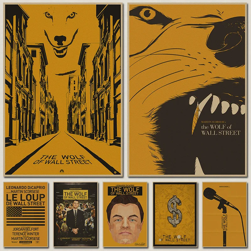 The wolf of Wall Street The Wolf Wall Street Oscar retro Movie Poster Cafe Cafe bedroom
