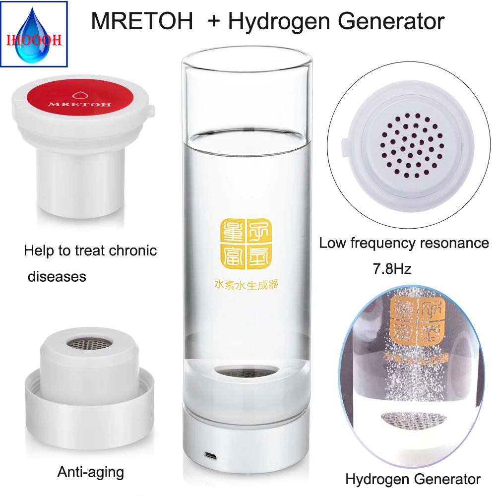 

MRETOH 7.8Hz/ Molecular Resonance Effect Technology water +Hydrogen Rich water generator H2 water cup 600ML USB