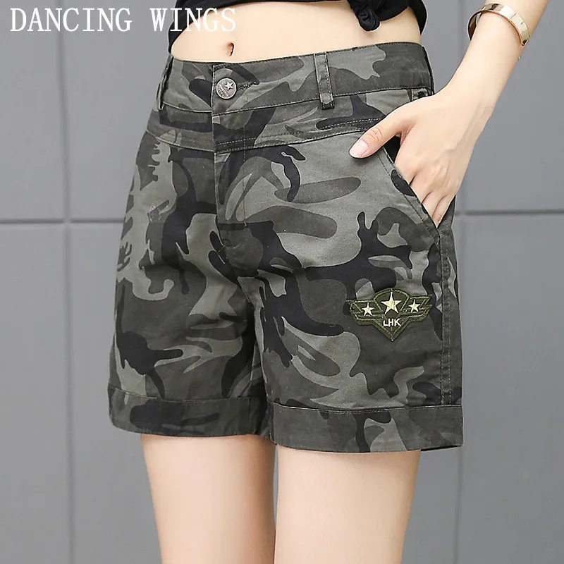 Plus Size 4XL Camouflage Shorts Women Ladies Loose Large Size Summer
