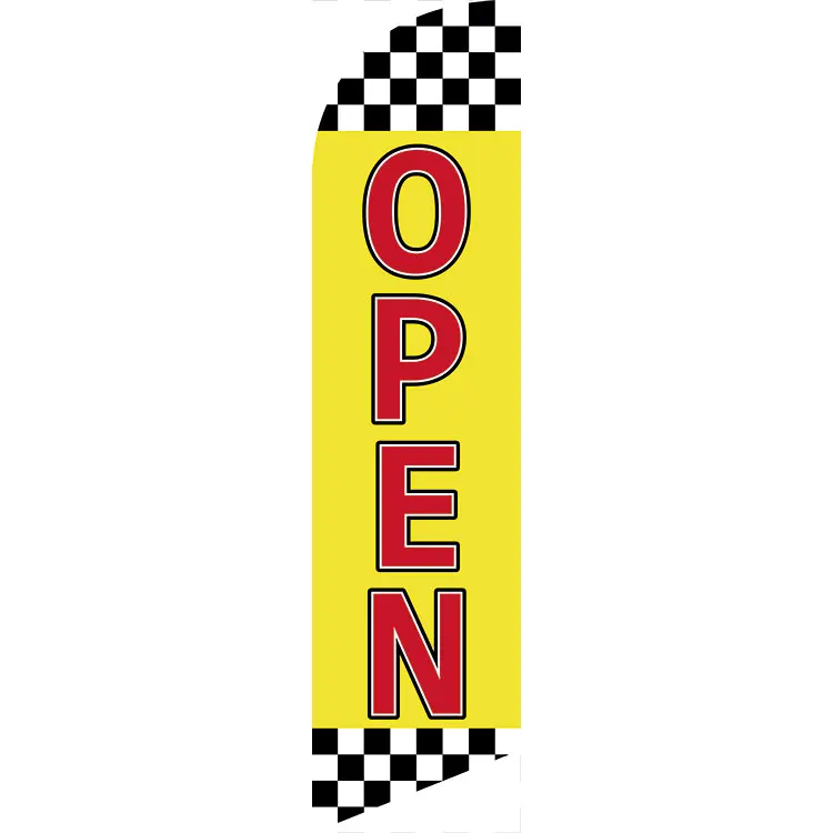 Outlets Hot Sale Custom Now Open 110g Knitted Polyester Beach Flag
